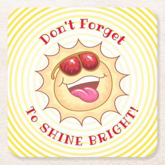 Helles Lächeln Sunshine Rechteckiger Pappuntersetzer (Vorderseite)