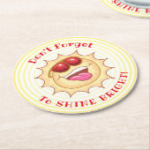 Helles Lächeln Sunshine Runder Pappuntersetzer (Angewinkelt)