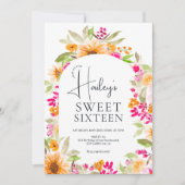 Helles Land Blütenfarbe Süß 16 Einladung (Vorderseite)