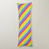 Helles langes Körperkissen des Regenbogenstreifens (Rückseite (Vertikal))