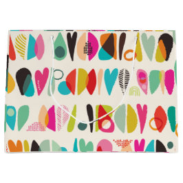 Helles, lebendiges, farbenfrohes Muster Große Geschenktüte