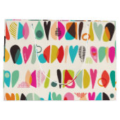 Helles, lebendiges, farbenfrohes Muster Große Geschenktüte (Rückseite)