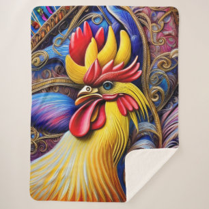 Helles, lebendiges Rooster Sherpadecke