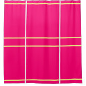 Helles Lebendiges Rosa Pastellgelb Geometrisch Duschvorhang (Vorderseite)