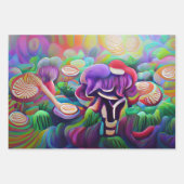 Helles, lebendiges und farbenfroh psychedelisches geschenkpapier set (Vorderseite 3)