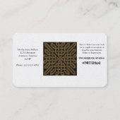 Helles Leder auf schwarzem keltischem Knoten Visitenkarte (Rückseite)