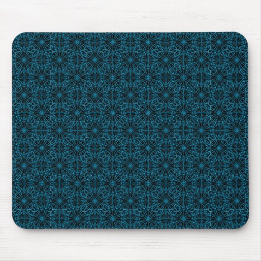 Helles Licht Blau Geometrisches Symmetriemuster Mousepad (Vorne)