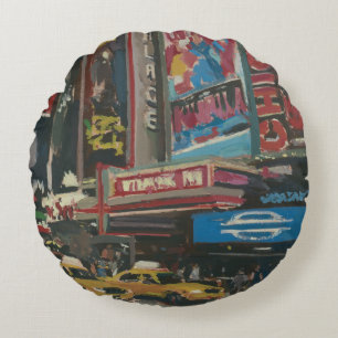 Helles Licht-Times Square 2012 Rundes Kissen