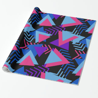 Helles Lila, Blau, Rosa 80er Hintergrundmuster Geschenkpapier