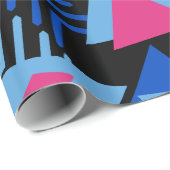 Helles lila, blaues, rosa Achtzigerjahre Geschenkpapier (Rolleneckpunkt)