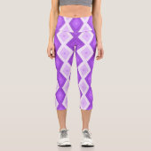 Helles lila Diamantmuster Capri Leggings (Vorderseite)