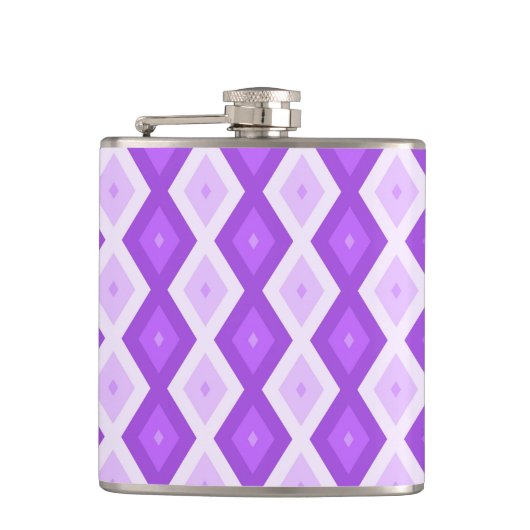 Helles lila Diamantmuster Flachmann (Vorderseite)