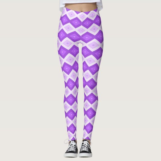 Helles lila Diamantmuster Leggings (Vorderseite)