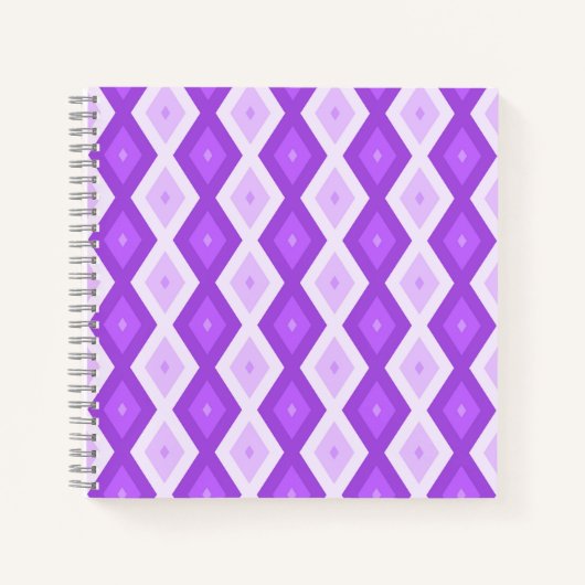 Helles lila Diamantmuster Notizblock (Vorderseite)