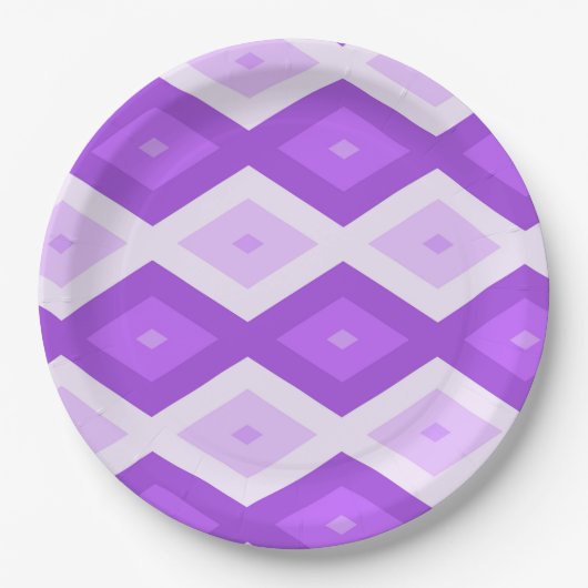 Helles lila Diamantmuster Pappteller (Vorderseite)