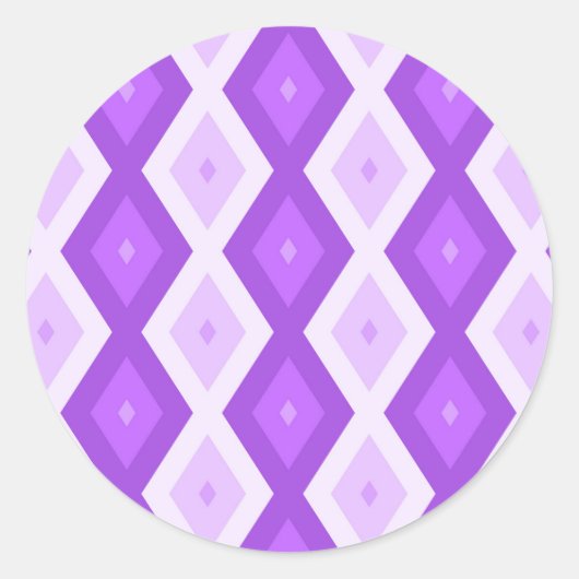 Helles lila Diamantmuster Runder Aufkleber (Vorderseite)