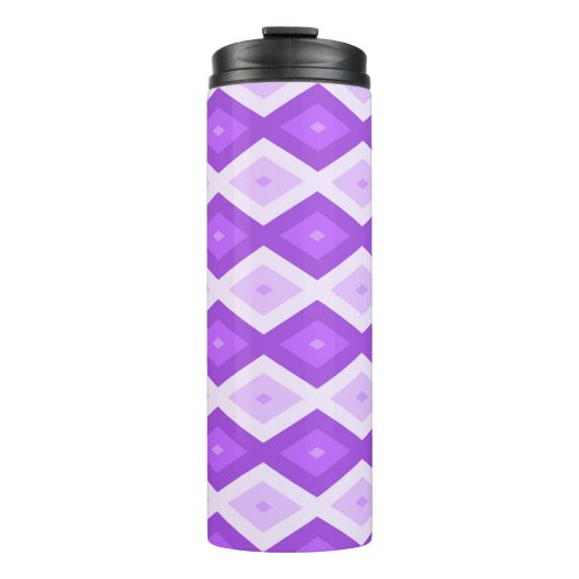 Helles lila Diamantmuster Thermosbecher (Vorderseite)