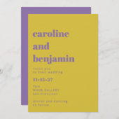 Helles Lila-gelbes, einfaches, feines, modernes Ho Einladung (Vorne/Hinten)