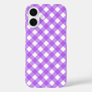 Helles lila Gingham iPhone 16 Hülle