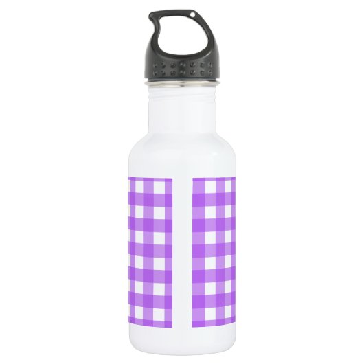 Helles lila Gingham Edelstahlflasche (Rückseite)