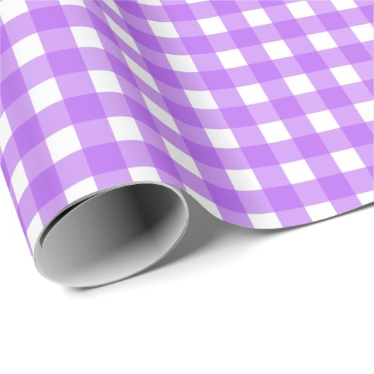 Helles lila Gingham Geschenkpapier (Rolleneckpunkt)