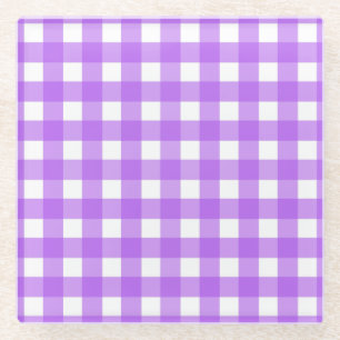 Helles lila Gingham Glasuntersetzer