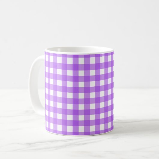 Helles lila Gingham Kaffeetasse (Vorderseite Links)
