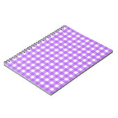 Helles lila Gingham Notizblock (Linke Seite)