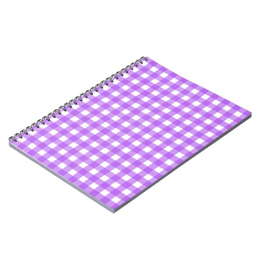 Helles lila Gingham Notizblock (Linke Seite)