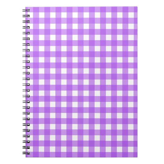 Helles lila Gingham Notizblock (Vorderseite)