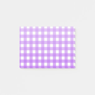 Helles lila Gingham Post-it Klebezettel