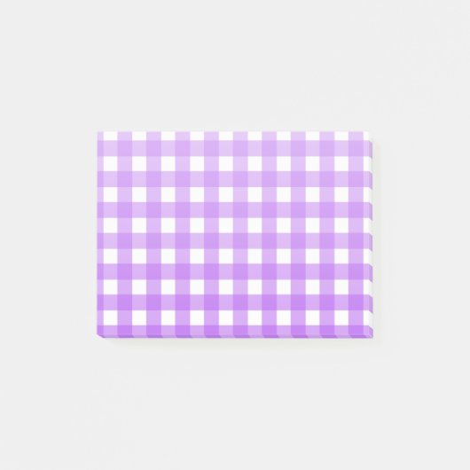 Helles lila Gingham Post-it Klebezettel (Vorderseite)
