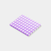 Helles lila Gingham Post-it Klebezettel (angewinkelt)