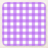 Helles lila Gingham Rechteckiger Pappuntersetzer (Vorderseite)