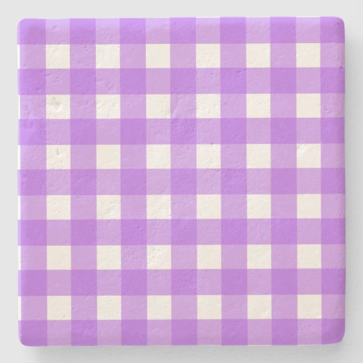 Helles lila Gingham Steinuntersetzer (Vorderseite)