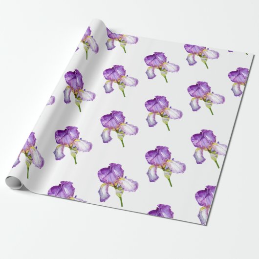 Helles lila Iris-Muster-Verpackungs-Papier Geschenkpapier (Ungerollt)