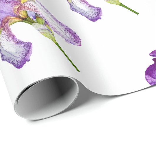 Helles lila Iris-Muster-Verpackungs-Papier Geschenkpapier (Rolleneckpunkt)