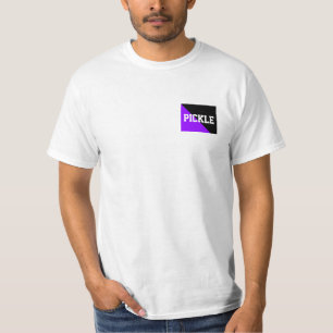 Helles Lila Schwarz-Farbblock-PICKLEBALL-Motto T-Shirt