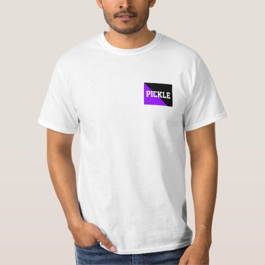 Helles Lila Schwarz-Farbblock-PICKLEBALL-Motto T-Shirt (Vorderseite)