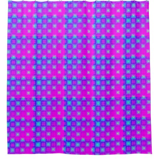 Helles Lila und Aqua Pattern Duschvorhang (Vorderseite)