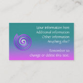 Helles Lila und Aquamarines Spiralmuster Visitenkarte (Rückseite)