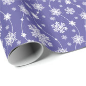 Helles Lila und Winterweißes Schneeflockenmuster Geschenkpapier (Rolleneckpunkt)