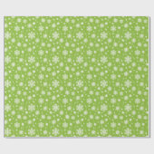 Helles Lime Green Winter Weiße Schneeflocke Geschenkpapier (Flach)