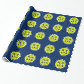 Helles Limones grünes Polka-Punkt-Monogramm auf Geschenkpapier (Ungerollt)