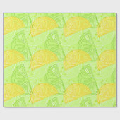 Helles Limones grünes Zitrusfruchtzitronenmuster Geschenkpapier (Flach)