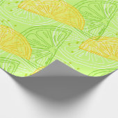 Helles Limones grünes Zitrusfruchtzitronenmuster Geschenkpapier (Ecke)