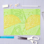 Helles Limones grünes Zitrusfruchtzitronenmuster Seidenpapier (Handwerk)