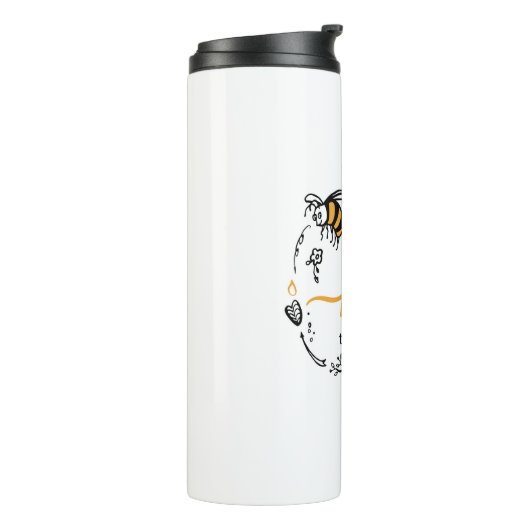 Helles Logo mit Bienenart Thermosbecher (Nach links gedreht)