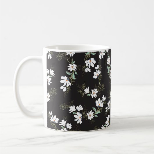 Helles Magnolia Nahtloses Muster Kaffeetasse (Links)