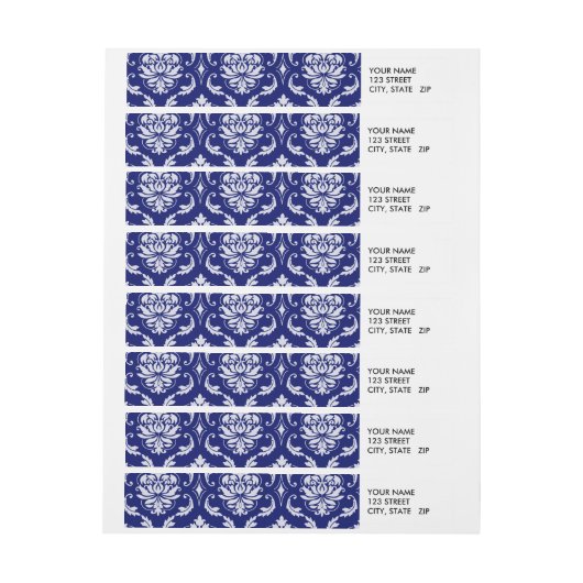 Helles Marine-Blau-Damast-Muster (Bogen)